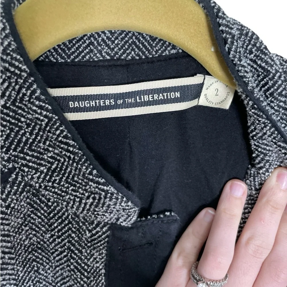 Anthropologie Daughters of the Liberation Black Gray Military Jacket 2
